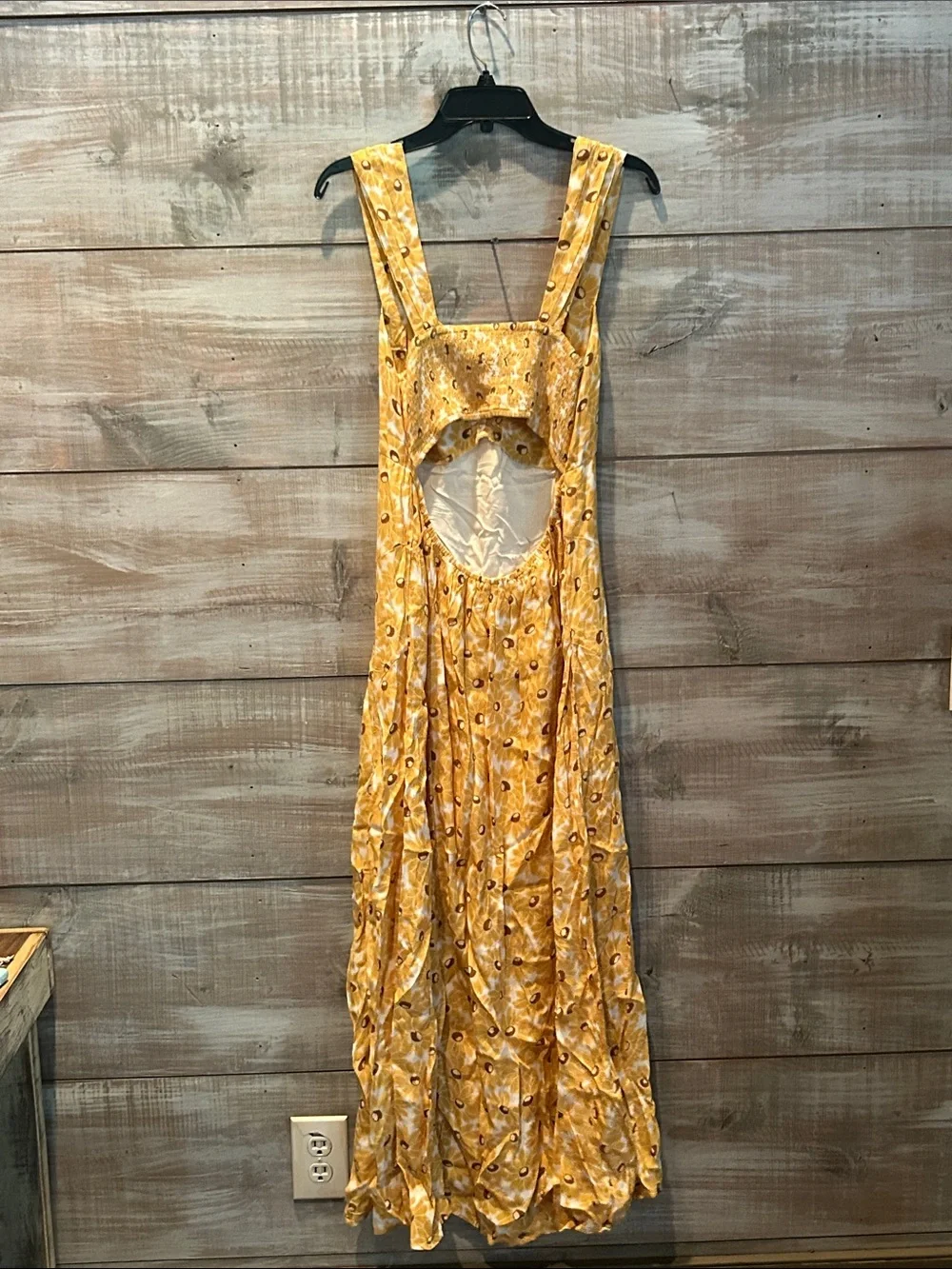 NWOT FREE PEOPLE Rosalee floral yellow Midi Dress size medium - Picture 8 of 9